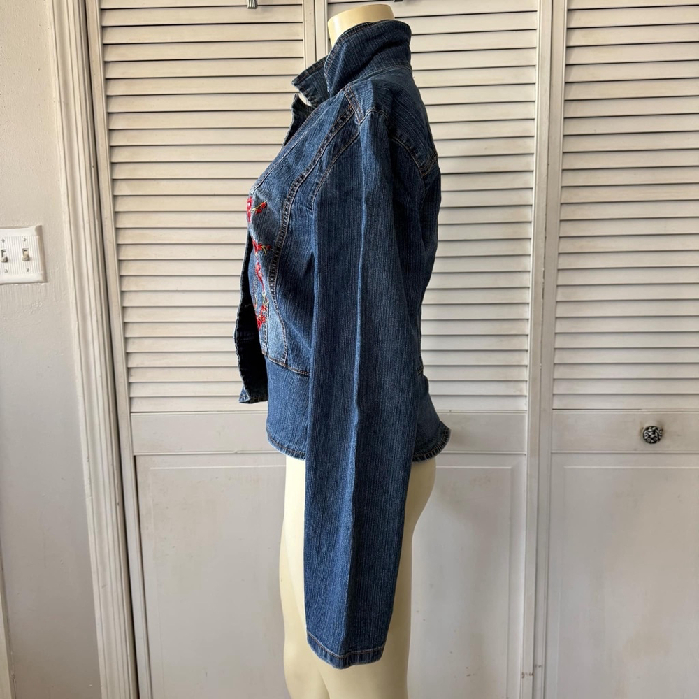 Women's My Michelle Denim Jacket XL Blue Floral - Picture 2 of 7